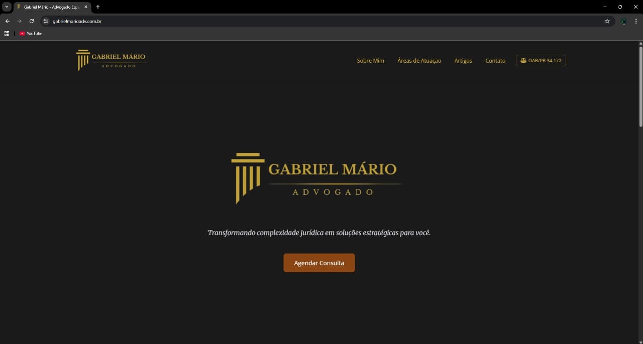 Thumbnail do projeto Website Institucional – Gabriel Mário Advogados