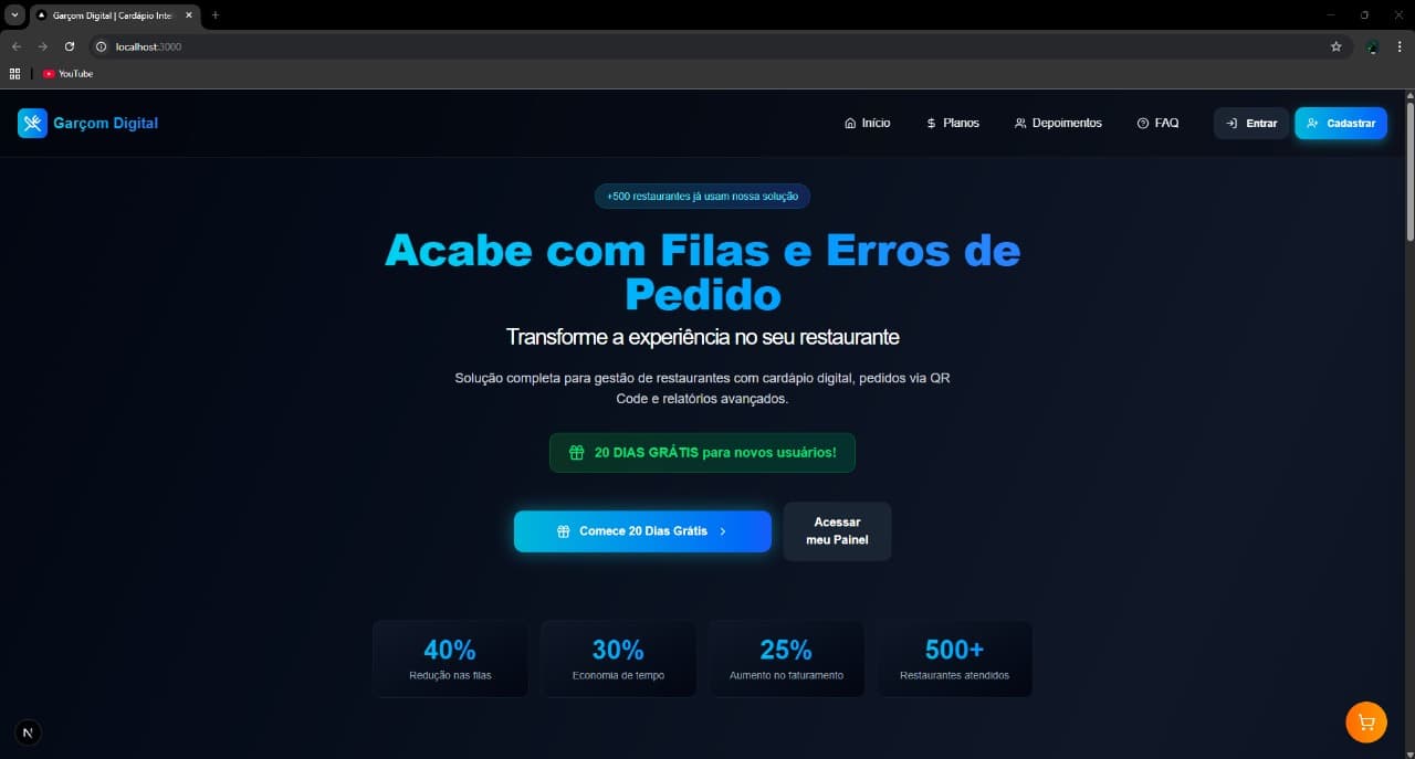 Thumbnail do projeto Garçom Digital — Cardápios & Gestão para Restaurantes